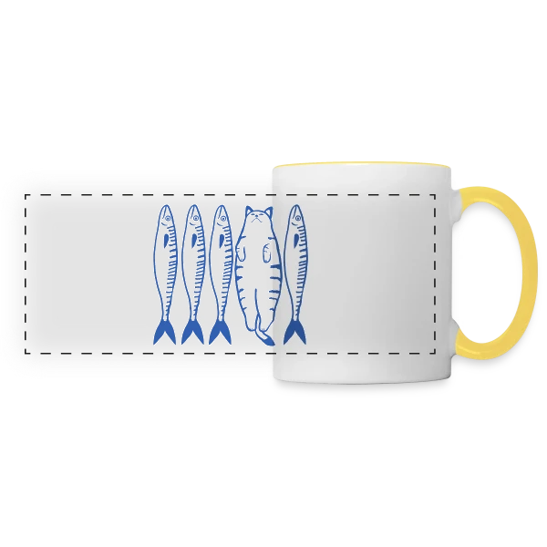 Chat Blanc et Compagnie sur Mug panoramique contrasté et blanc