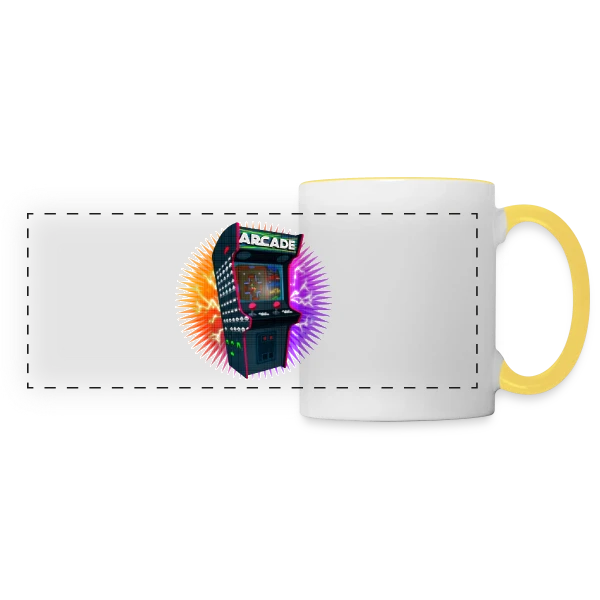 Gauntlet Pixel Art : T-shirt Arcade Rétro Gaming Emblématique sur Mug panoramique contrasté et blanc