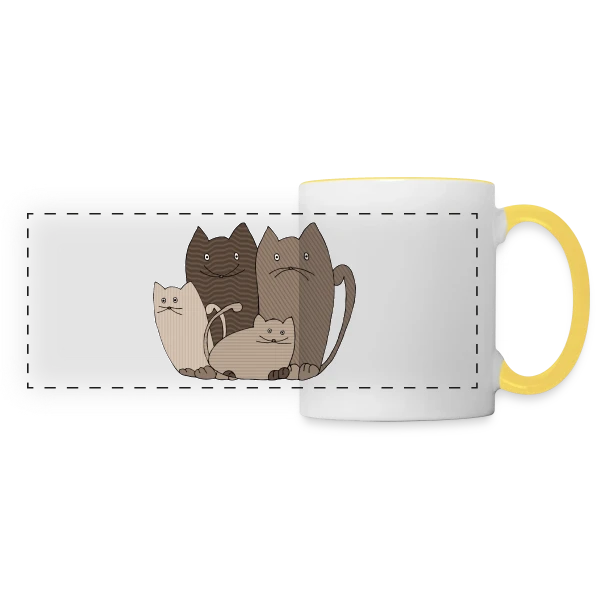 Le Chat Mignon sur Mug panoramique contrasté et blanc
