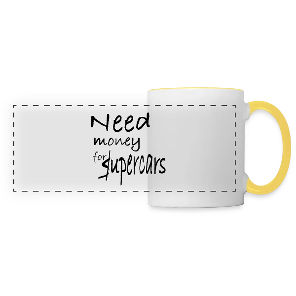 Need Money for Supercars sur Mug panoramique contrasté et blanc
