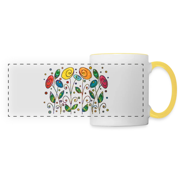 Fleurs Éclatantes sur Mug panoramique contrasté et blanc