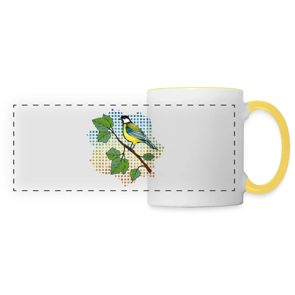 Oiseau Arc-en-Ciel sur Mug panoramique contrasté et blanc
