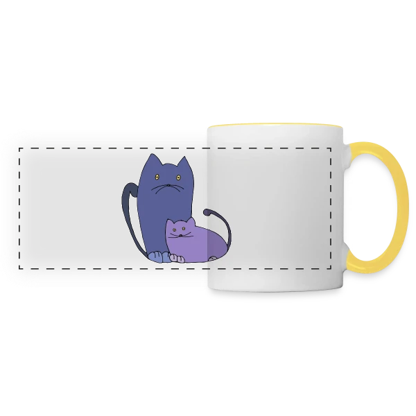 Amour Félin sur Mug panoramique contrasté et blanc