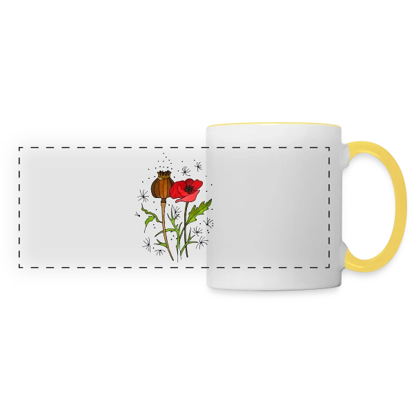 Éclat Floral sur Mug panoramique contrasté et blanc