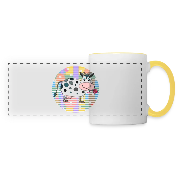La Vache Adorable sur Mug panoramique contrasté et blanc