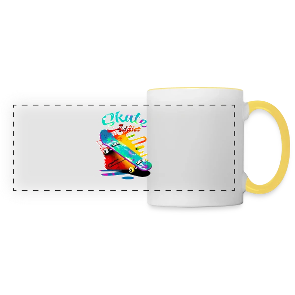 Skate Addict : Amoureux de la Planche sur Mug panoramique contrasté et blanc