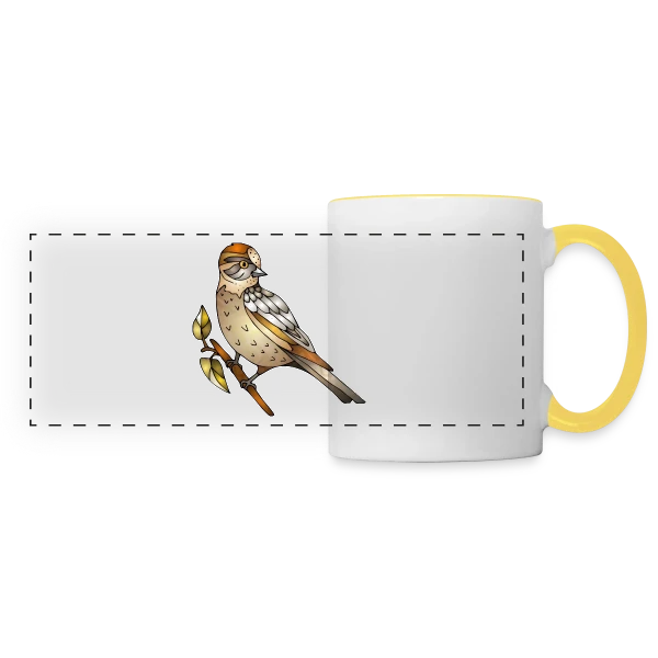 L'Oiseau Arc-en-ciel sur Mug panoramique contrasté et blanc