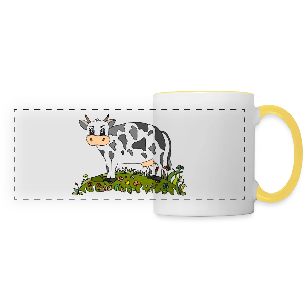 La Vache Stylée sur Mug panoramique contrasté et blanc