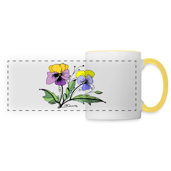 Éclat Floral sur Mug panoramique contrasté et blanc