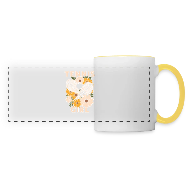 Tennis : Joueuse et Passionnée sur Mug panoramique contrasté et blanc
