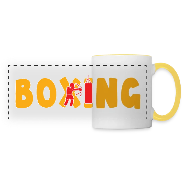 Boxing - Mon Sport, Ma Passion ! Humour Combat sur Mug panoramique contrasté et blanc