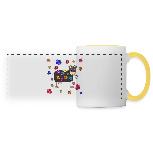 La Vache Stylée sur Mug panoramique contrasté et blanc