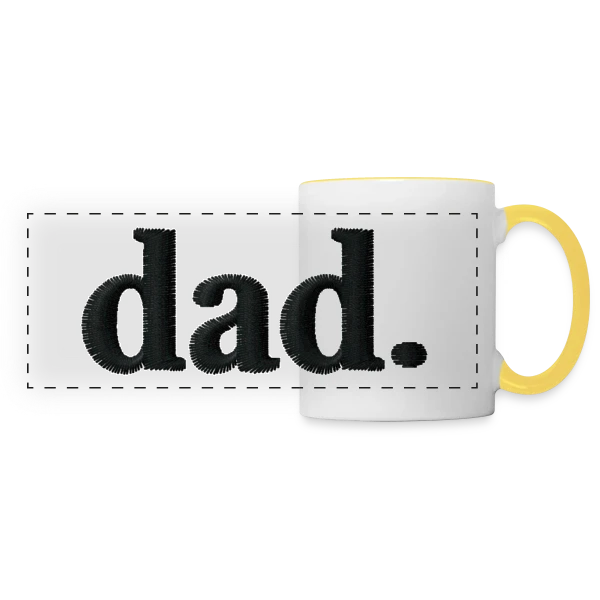 Brodé 'Dad' - Style Élégant et Minimaliste sur Mug panoramique contrasté et blanc