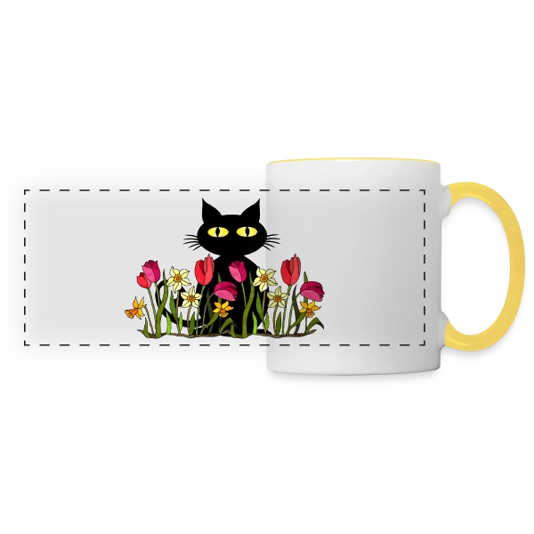 L'Esprit Félin sur Mug panoramique contrasté et blanc