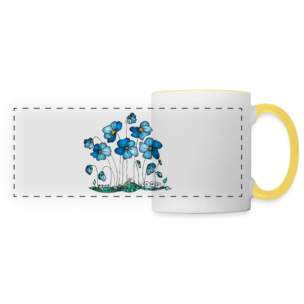 Harmonie Florale sur Mug panoramique contrasté et blanc