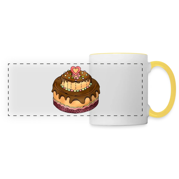 Gâteau Festif sur Mug panoramique contrasté et blanc