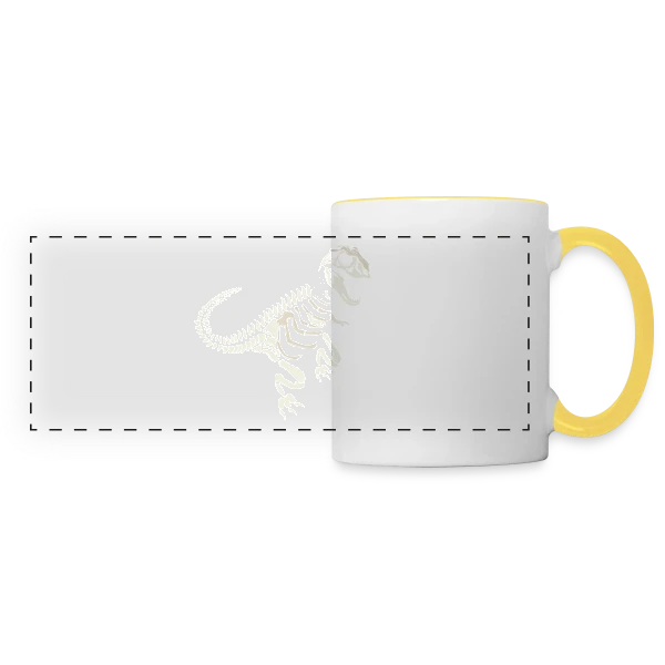 T-Rex Fossile : L'Esprit Préhistorique des Dinosaures sur Mug panoramique contrasté et blanc