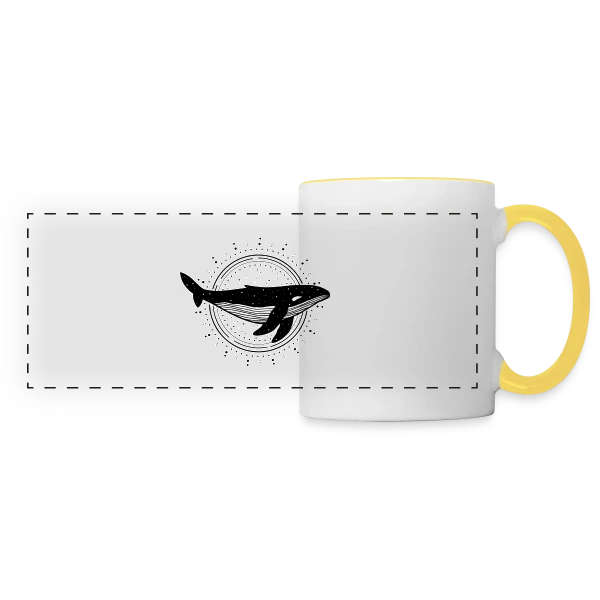 Esprit des Eaux : Baleine Protectrice sur Mug panoramique contrasté et blanc