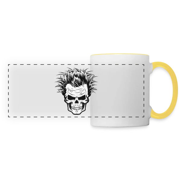 Crâne de Savant Fou sur Mug panoramique contrasté et blanc