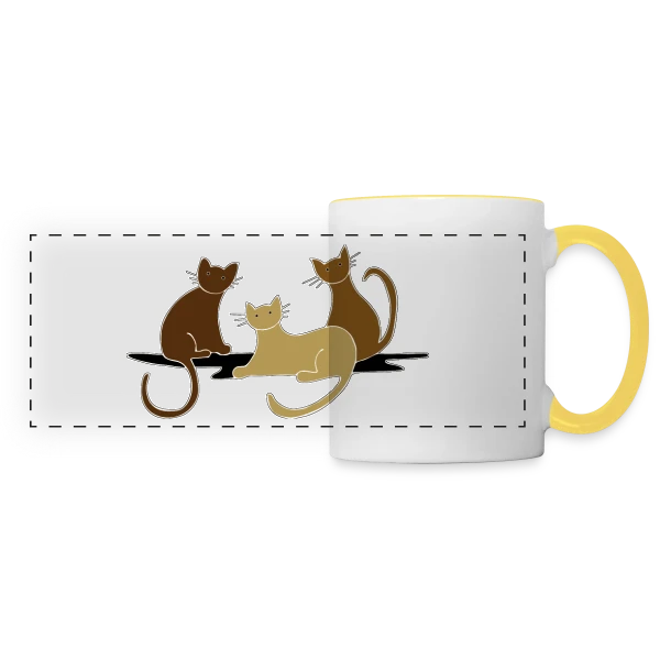 L'Amour des Chats sur Mug panoramique contrasté et blanc