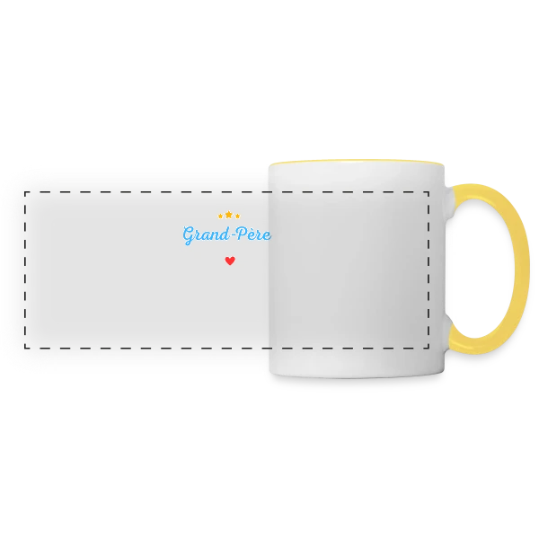 Grand-Père d'Amour : Personnalisé avec Noms des Petits-Enfants sur Mug panoramique contrasté et blanc