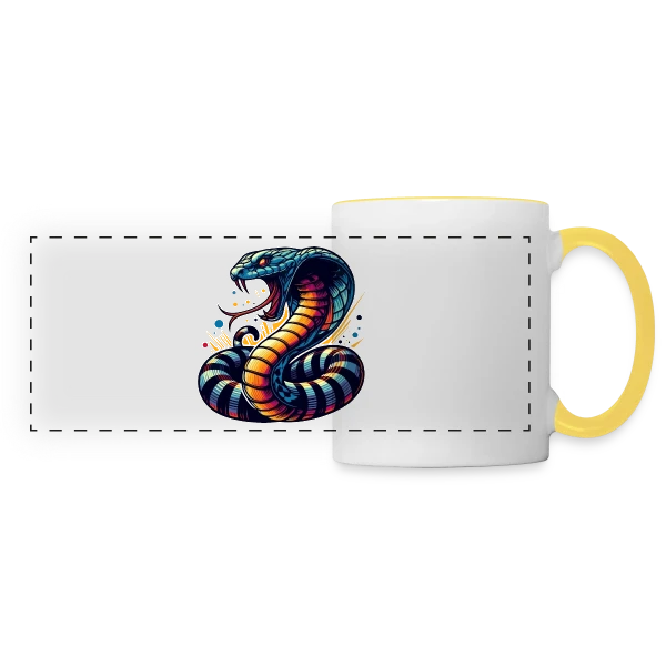 Cobra Vibrant : Style Sauvage et Énergique sur Mug panoramique contrasté et blanc