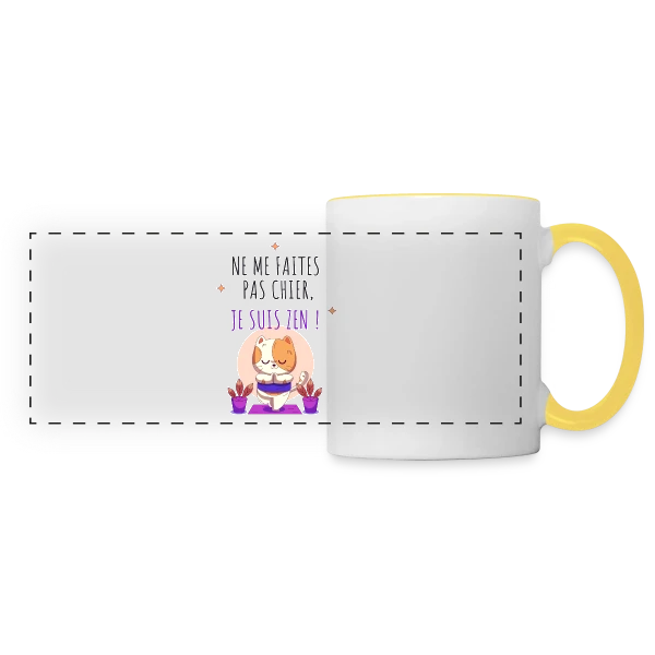 Je suis zen, ne me faites pas chier ! sur Mug panoramique contrasté et blanc