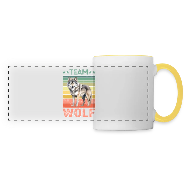 Équipe Loup Rétro sur Mug panoramique contrasté et blanc