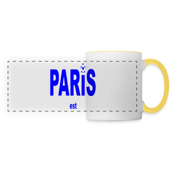 Paris Foot Passion sur Mug panoramique contrasté et blanc
