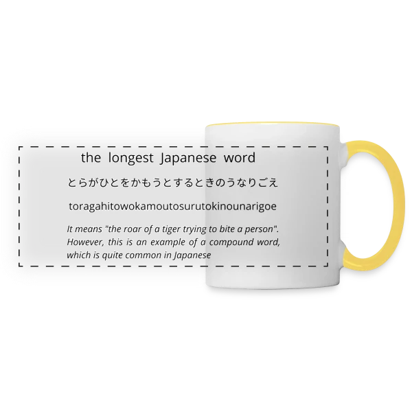 Le Plus Long Mot Japonais sur Mug panoramique contrasté et blanc
