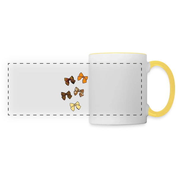 Nœuds Papillon Rétro Années 70 sur Mug panoramique contrasté et blanc