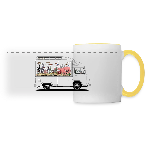 Camperarium : L'Art du Voyage Nomade sur Mug panoramique contrasté et blanc
