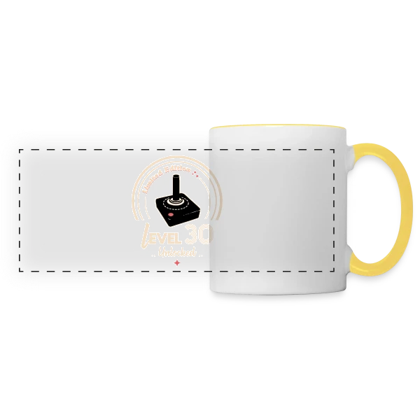 'Niveau 30 Débloqué' - Anniversaire Gamer sur Mug panoramique contrasté et blanc