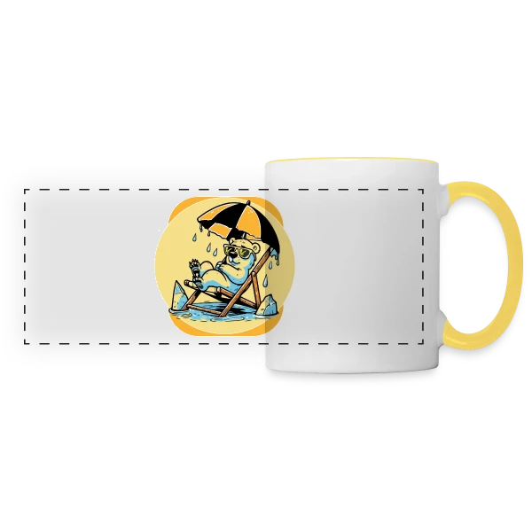 Ours Polaire : Alerte Climatique Stylée sur Mug panoramique contrasté et blanc
