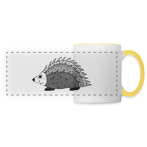 Hérisson Amical sur Mug panoramique contrasté et blanc