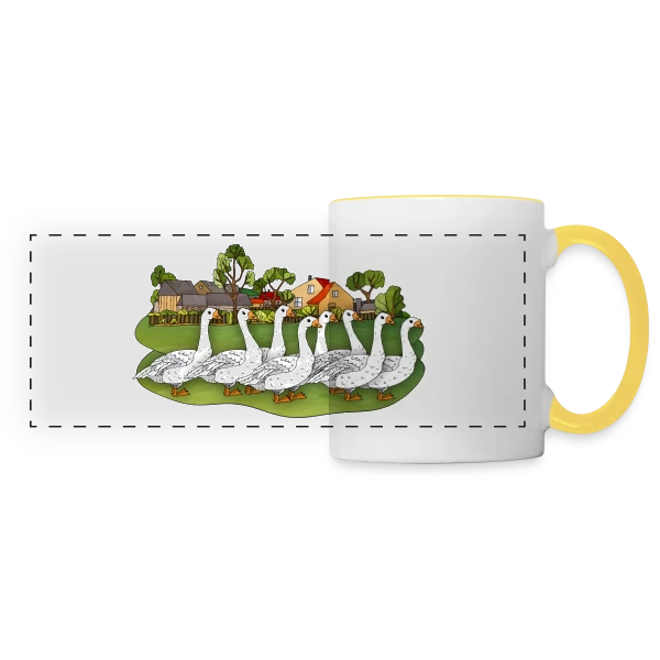 L'Oie Élégante sur Mug panoramique contrasté et blanc