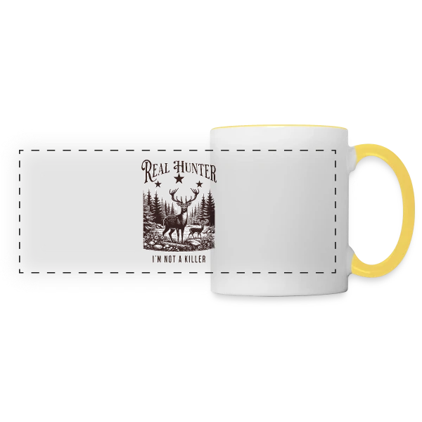 Passion Chasse : L'Élégance de la Nature sur Mug panoramique contrasté et blanc
