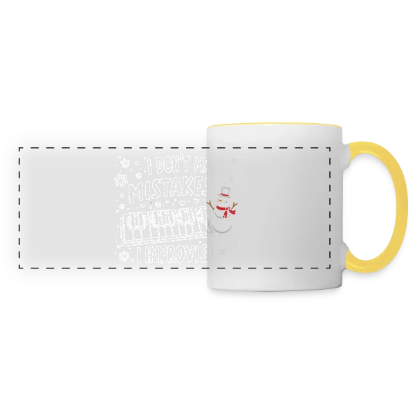 Pianiste Humour - Je n'fais pas d'erreurs, j'improvise sur Mug panoramique contrasté et blanc