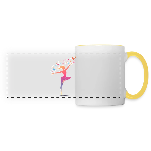 Gymnastique Rythmique - Humour Vieille pour Ça sur Mug panoramique contrasté et blanc