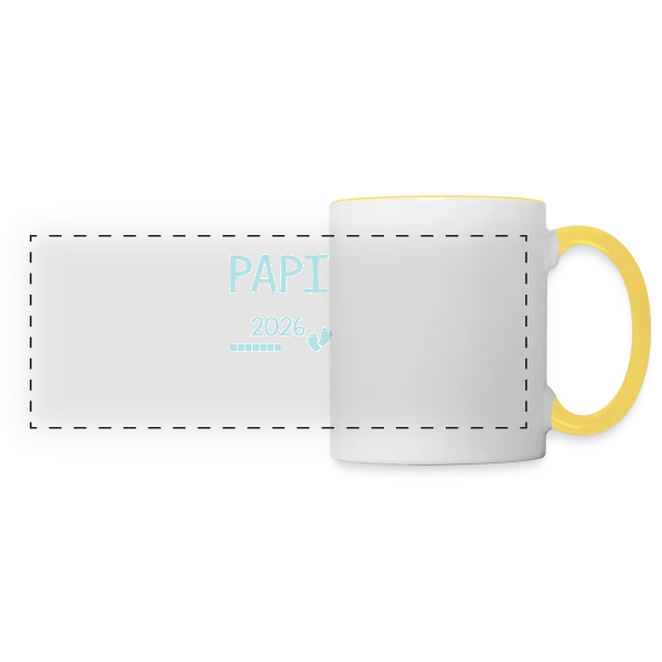 Papi en 2026 : Veuillez Patienter - Humour sur Mug panoramique contrasté et blanc