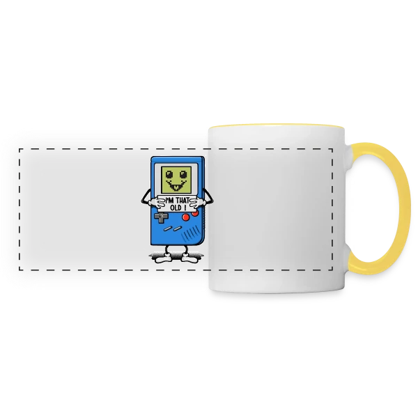 Vieux comme une console rétro sur Mug panoramique contrasté et blanc