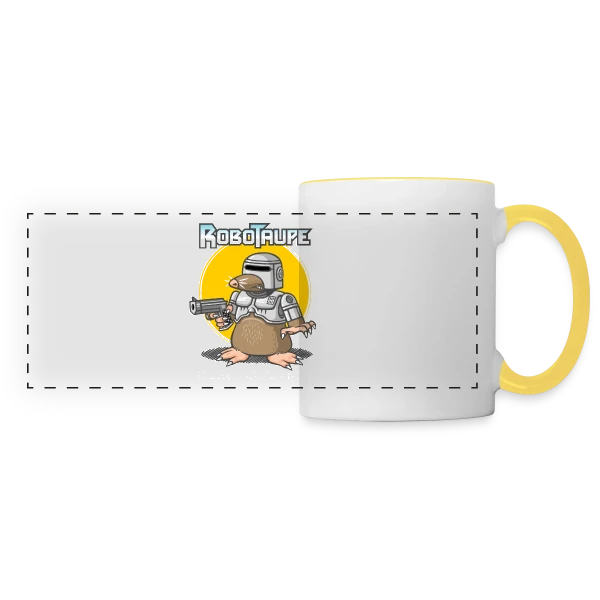Robotaupe, Terreur du Jardin sur Mug panoramique contrasté et blanc