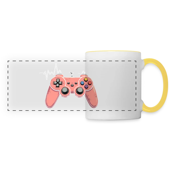 Anniversaire Gamer - Passion Jeux Vidéo Console sur Mug panoramique contrasté et blanc