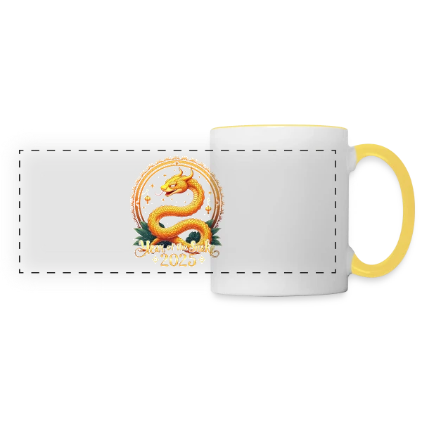 Nouvel An Chinois 2025 - Année du Serpent sur Mug panoramique contrasté et blanc