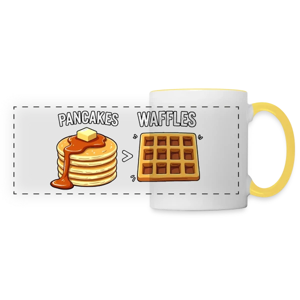 Team Pancakes : La Victoire est Sucrée sur Mug panoramique contrasté et blanc