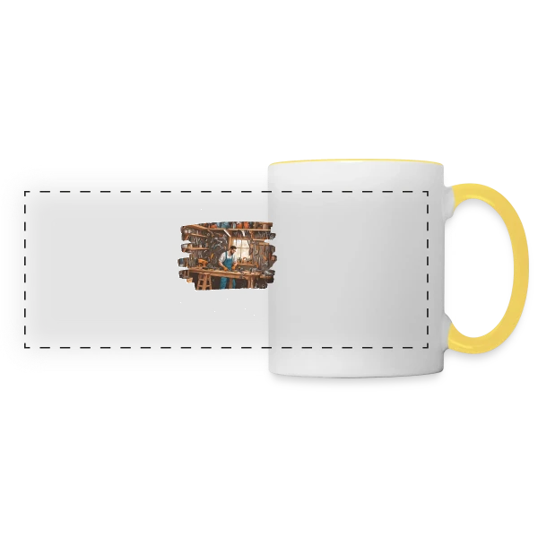 Humour Bricoleur - J'peux Pas J'ai Garage sur Mug panoramique contrasté et blanc