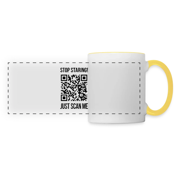QR Code Motivation: Scanne-moi ! sur Mug panoramique contrasté et blanc