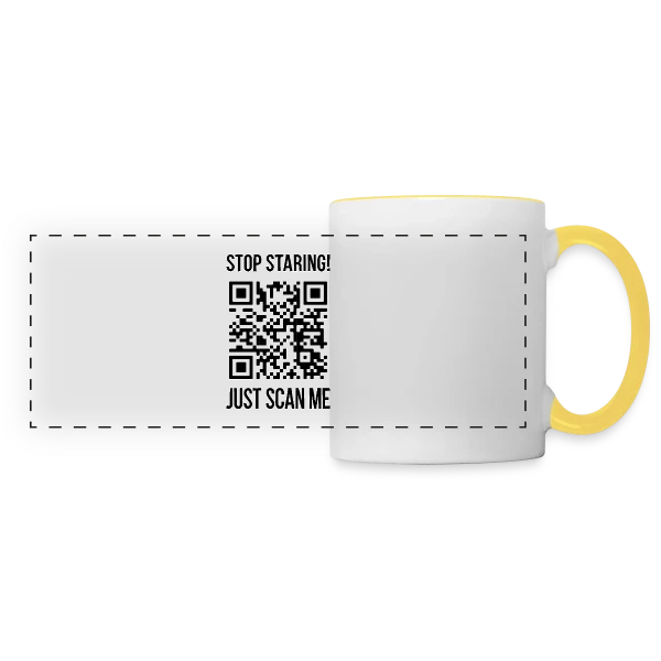 QR Code Gentillesse : Scanne et Sois Bienveillant sur Mug panoramique contrasté et blanc