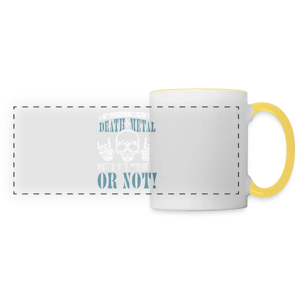 Hommage au Metal : Death, Trash & Hard Rock sur Mug panoramique contrasté et blanc