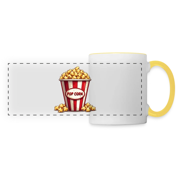Enfant Popcorn - Costume Carnaval Amusant sur Mug panoramique contrasté et blanc